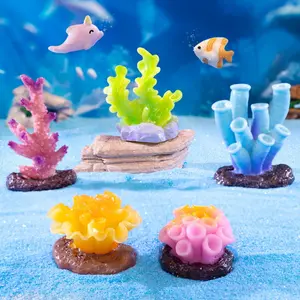 Creatieve Simulatie Koraal 3d Miniatuur Micro Landschap Mini Fish Tank Decoratie Pop Kleine Ornamenten