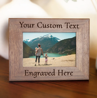 Marco Personalizado de Nogal Regalo de Navidad para Familia Marco de Fotos de Madera Decoración para el Hogar Marco de Fotos Grabado a Medida