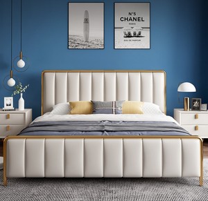 White Modern Leather Luxury Queen <strong>Gas</strong> <strong>Lift</strong> Super <strong>Single</strong> Tufted Princess Upholstered Storage <strong>Bed</strong> Frame Bedroom Living Room - Product Image 3