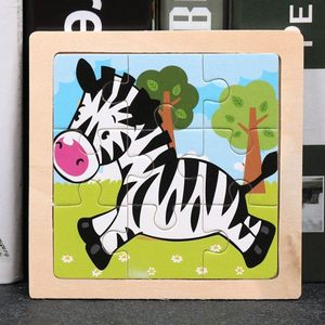 Rompecabezas de Madera Educativos Personalizados de Fábrica con Certificación CE, 9 Piezas, para Niños Pequeños, con Dibujos Animados de Animales y Transportes - Product Image 2