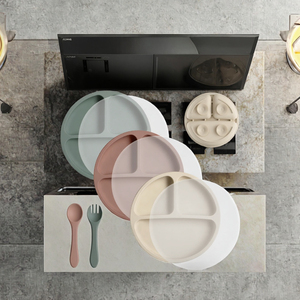 HILIM, venta al por mayor, juego de vajilla no tóxica ecológica para bebés, cena, comida, succión, babero, cuchara y plato, cuenco de silicona para bebés - Product Image 3