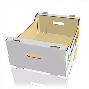 Carton ondulé pliable <span class=keywords><strong>de</strong></span> bonne qualité, personnalisé avec impression <span class=keywords><strong>de</strong></span> marque, pour fruits, légumes, citrons, conteneurs, boîte en papier <span class=keywords><strong>bon</strong></span> marché - Product Image 1
