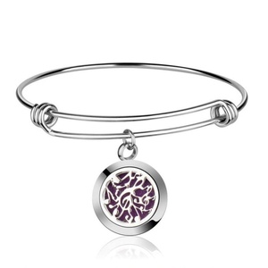 Wholesale Children's Trendy Aromatherapy Stainless Steel Aroma Diffuser <b>Adjustable</b> Spring Wire <b>Bracelet</b> - Product Image 1