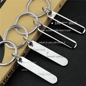 Thép không gỉ chống mất Keychain với đồng thau móc khóa kim loại với số tấm Sản phẩm loại kim loại móc chìa khóa - Product Image 5