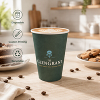 Gobelets en papier jetables à paroi simple de 12 oz avec logo personnalisé écologique pour boissons chaudes