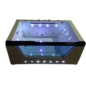<span class=keywords><strong>Baignoire</strong></span> double autoportante moderne pour deux adultes avec dossier <span class=keywords><strong>ergonomique</strong></span>, <span class=keywords><strong>baignoire</strong></span> en acrylique, surface facile à nettoyer, spa à domicile - Product Image 3