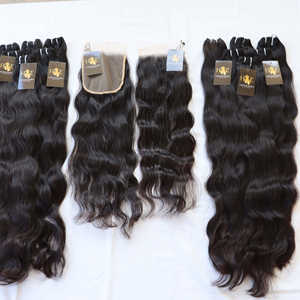 Mèches brésiliennes non traités avec Lace Closure HD, cuticules alignées avec Lace Frontal Closure avec cheveux humains - Product Image 2
