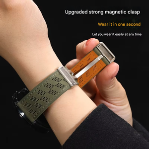 Correa de Cuero Upro Sin Espacios con Hebilla en D para Samsung Galaxy Watch 7 6 5 4 40mm 44mm, Cierre Magnético Plegable - Product Image 3