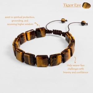 Bracelet en macramé fait main en œil de tigre naturel pour homme, ajustable, avec perles en <span class=keywords><strong>pierre</strong></span> œil de tigre, bijoux en <span class=keywords><strong>pierre</strong></span> naturelle - Product Image 3
