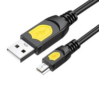 Kabel Data USB publik ke t-port, semua kabel USB tembaga berputar Mini kabel Data USB berbentuk T kabel pengisian daya ponsel 5P