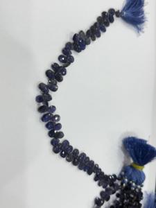 Cuentas de Iolita Natural Listas para Usar, Gotas Facetadas de Iolita Azul Natural - Product Image 4