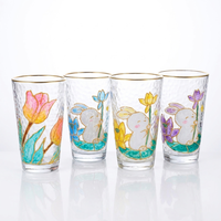 Vaso de Vidrio Dorado Pintado a Mano, Manualidades para Niños, Pintura de Colores, Graffiti Dorado, Contorno 3D, Resistente a Altas Temperaturas