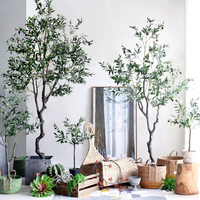 Plantes artificielles en plastique, oliviers détachables, bonsaï, plante artificielle en pot pour décoration extérieure