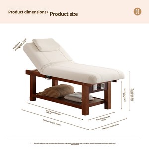 Lit de massage de luxe haut de gamme en bois massif, moderne, pour les soins du visage et des cils, utilisation en salon ou en salon de beauté, confortable et réglable - Product Image 6