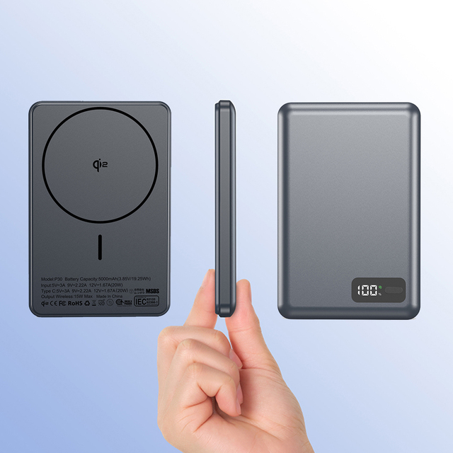 Wholesale Qi2 15W Super Fast Charging Ultra Thin ABS PC 5000mAh Magnetic Wireless Mobile Power Bank
