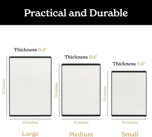 Ensemble de 3 planches à découper en plastique de qualité alimentaire passe au lave-vaisselle avec poignée pour la cuisson des aliments, de la viande et des fruits, de la cuisine et du camping - Product Image 2