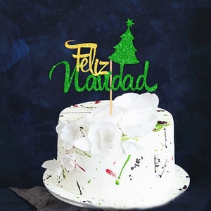 <span class=keywords><strong>Buon</strong></span> <span class=keywords><strong>natale</strong></span> <span class=keywords><strong>Feliz</strong></span> <span class=keywords><strong>Navidad</strong></span> Cake Topper decorazione Plug-In accessori per dolci da forno per feste - Product Image 3