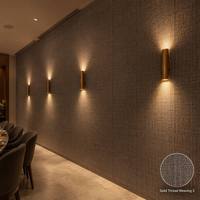 Nouvelle Plaque Murale WPC Moderne 2026 en Fibre de Bambou, Imperméable, Texture Tissée, Texture Soie, pour Chambre, Salon, Villa, Hôtel Haut de Gamme