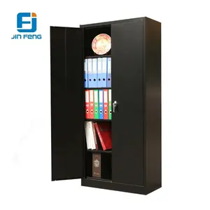 Office Steel 2 Doors Filing Cabinet Metal Storage Cupboard With Adjustable Shelf Double-door Documents And File Cabinet