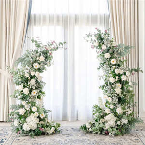 Artificial White Rose Hydrangea Wedding <b>Arch</b> <b>Decorated</b> Flower Metal Wedding <b>Arch</b> <b>for</b> Wedding Background Flower Hoop - Product Image 1