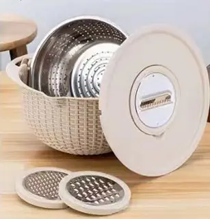 High Quality Stainless Steel Double Eep Kitchen Sink Colander Stackable Food Strainer Bowl Sets