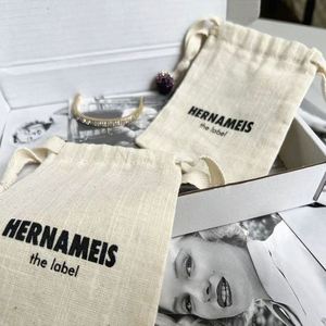 Sacs en coton pur personnalisés 9x12cm avec impression de logo, sacs en coton réutilisables, pochettes fines pour bijoux, à utiliser pour les alliances, les montres - Product Image 5