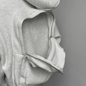 Sweat à Capuche Personnalisé Zippé Enfants Sac à Dos Veste 100% Coton Uni Streetwear Femme Ample Lourd Surdimensionné Homme - Product Image 3
