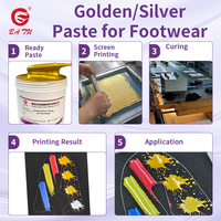 Encre dorée/argentée pour imprimantes de matériaux de chaussures, excellente brillance métallique pour la sérigraphie sur chaussures