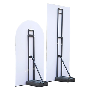 Arche de fête en métal noir moderne et élégante, nouvelle arrivée, personnalisable, réglable en hauteur, portable, pliable, avec panneau KT pour affiches - Product Image 1