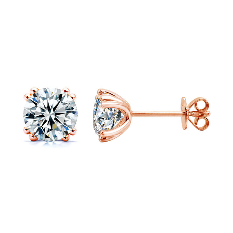 18k rose gold lab diamond earring