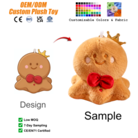 Porte-clés de Noël personnalisé mignon, bonhomme en pain d'épices, pieuvre, créez vos propres porte-clés personnalisés, cadeaux de Noël, peluche de Noël