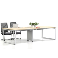 Bureau de conférence ovale moderne et minimaliste en MDF, avec une construction durable, pour le bureau à domicile et les réunions