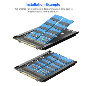 محول <span class=keywords><strong>M</strong></span>.2 NVMe ثنائي من نوع <span class=keywords><strong>M</strong></span>-Key و B-Key إلى U.2 مقاس 2.5 بوصة مع إطار تثبيت من مادة PCB للخوادم وأجهزة الكمبيوتر المكتبية عالية الأداء - Product Image 6