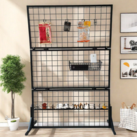 Présentoir de supermarché autoportant en treillis métallique chromé, pliable et détachable, style international, pour snacks
