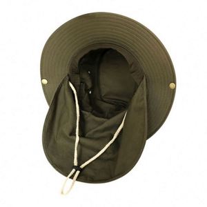 Chapeau de pêche en gros pour l'extérieur avec protection solaire pour le cou, chapeau de safari à large bord pour hommes, chapeau bob de randonnée avec cordon - Product Image 6