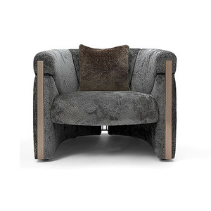 Chaise longue de mobilier design moderne haut de gamme de luxe <span class=keywords><strong>Fauteuil</strong></span> en velours <span class=keywords><strong>vert</strong></span> avec détails en métal Chaise <span class=keywords><strong>club</strong></span> contemporaine - Product Image 3