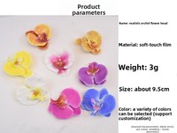 Dekorasi Kue DIY Bunga 3D Cetak Perekat Plastik Taktil Anggrek Phalaenopsis Perlengkapan Pernikahan 50 Pcs 9.5cm Sederhana