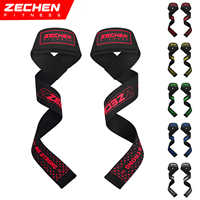 Poignées de musculation personnalisées Zechen Fitness, poignées de gymnastique, logo en caoutchouc OEM ODM, coussinets de poignet en néoprène de 7 mm, sangles de musculation