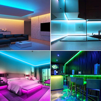 SXZM 480Leds/m 8MM 12/24V Lampu Strip Fleksibel Linier Merah Putih 5K COB LED Pencahayaan Langit-langit Dalam Ruangan Dekorasi Bodi Tembaga