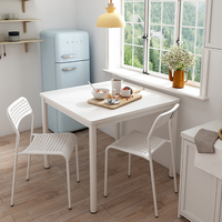 Moderner Holz-Esstisch für Kleine Räume Unregelmäßige Form Kompakter Tisch für Apartments, Mietwohnungen, Restaurants & Fast-Food-Gebrauch