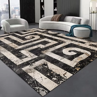 Tapis épais abstrait en fausse fourrure de cachemire à motifs imprimés, antidérapant, lavable, style tapis de sol, adapté aux animaux domestiques