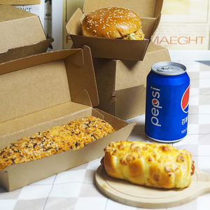 กล่องบรรจุภัณฑ์อาหารแบบกำหนดเองสำหรับอาหารจานด่วน กล่องกระดาษห่อ<span class=keywords><strong>อาหาร</strong></span>กลางวัน ไก่ทอดกรอบสไตล์เกาหลี บรรจุภัณฑ์เบอร์เกอร์และแฮมเบอร์เกอร์แบบนำกลับบ้าน - Product Image 2