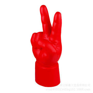 Pu Fidget Toy Hand Peace Sign Red High <b>Rebound</b> Stress Relief Gift For Kids Unisex 8 To 13 Years - Product Image 2