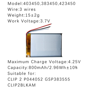 403450 383450 423450 폴리머 리튬 배터리 <span class=keywords><strong>3</strong></span> 선 <span class=keywords><strong>3</strong></span>.7V NTC 교체 배터리 고용량 충전식 헤드셋 배터리 - Product Image 4