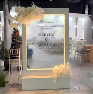 Arco de Fondo de Aleación de Aluminio con Cascada de Cristal Transparente para Decoración de Bodas, Letrero de Bienvenida Blanco, Decoración de Bodas, Nuevo Diseño LEDA - Product Image 3