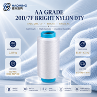 Filament texturé en nylon DTY 100% brillant de qualité AA 20D/7F blanc brut pour tissage, tricotage, tissu doux et élastique