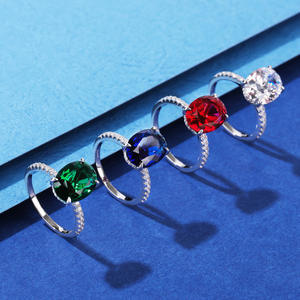 Individueller Großhandel kubischer Zirkonia-Ewigkeitsring Frauen Versprechen 925 Sterling-Silber Verlobung Ehebruhr Ring - Product Image 2