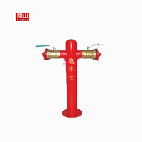 Hydrant d'incendie Minshan HY001 BS750 Dn100 à deux voies avec valve oblique en fonte, revêtement époxy rouge et jaune