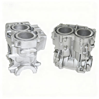 China Manufacture Customized Engine Parts Engine Cylinder Block with Two Cylinders Made by Permanent Molding Casting