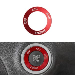 LECART Button Cover Ring Aluminum Alloy Adhesive Fit Dodge Challenger RAM 1500 Automotive <b>Interior</b> <b>Accessory</b> - Product Image 2